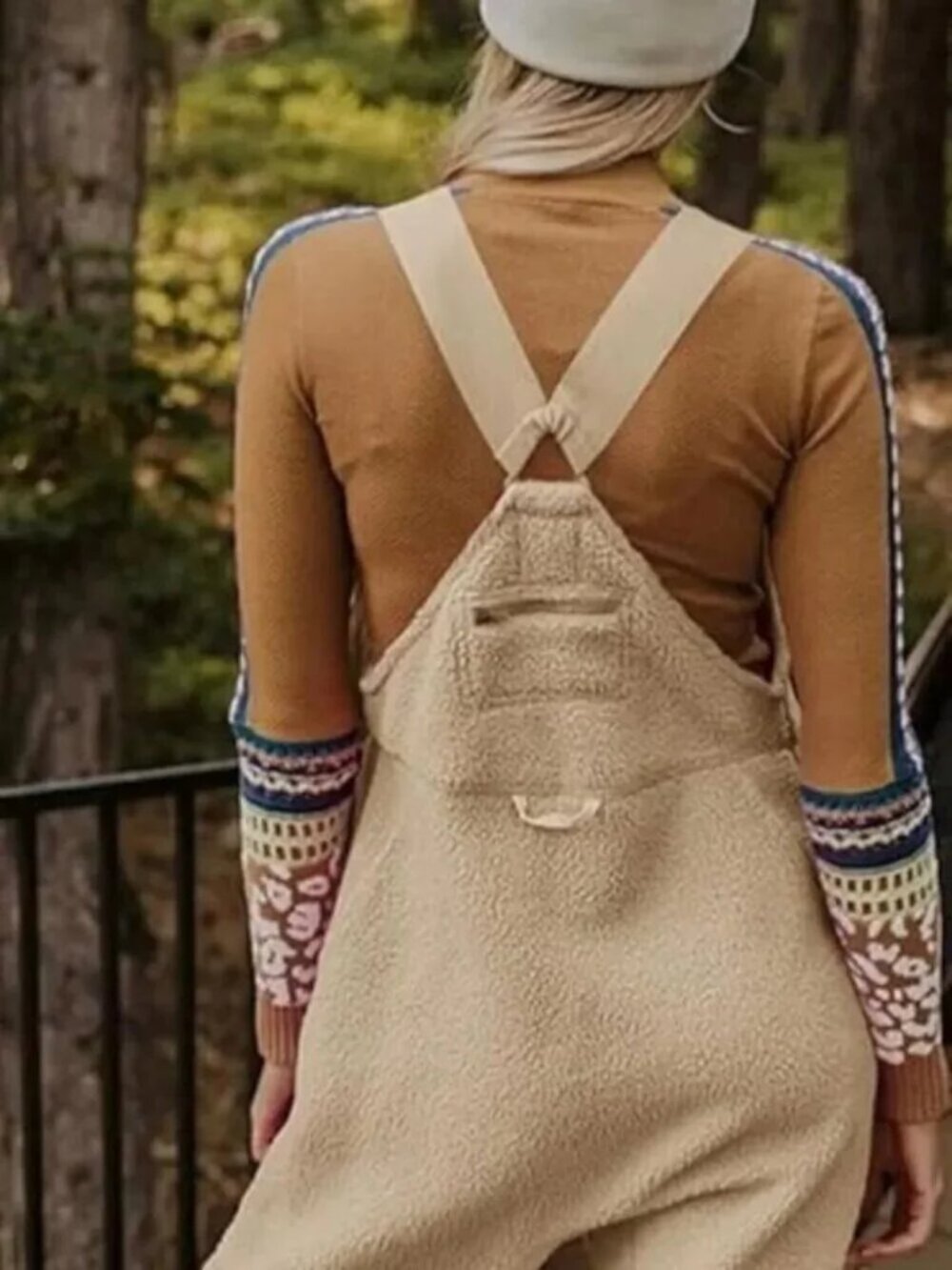 Mountain Cabin Khaki/Beige Fleece Overalls - Picture 3 of 7